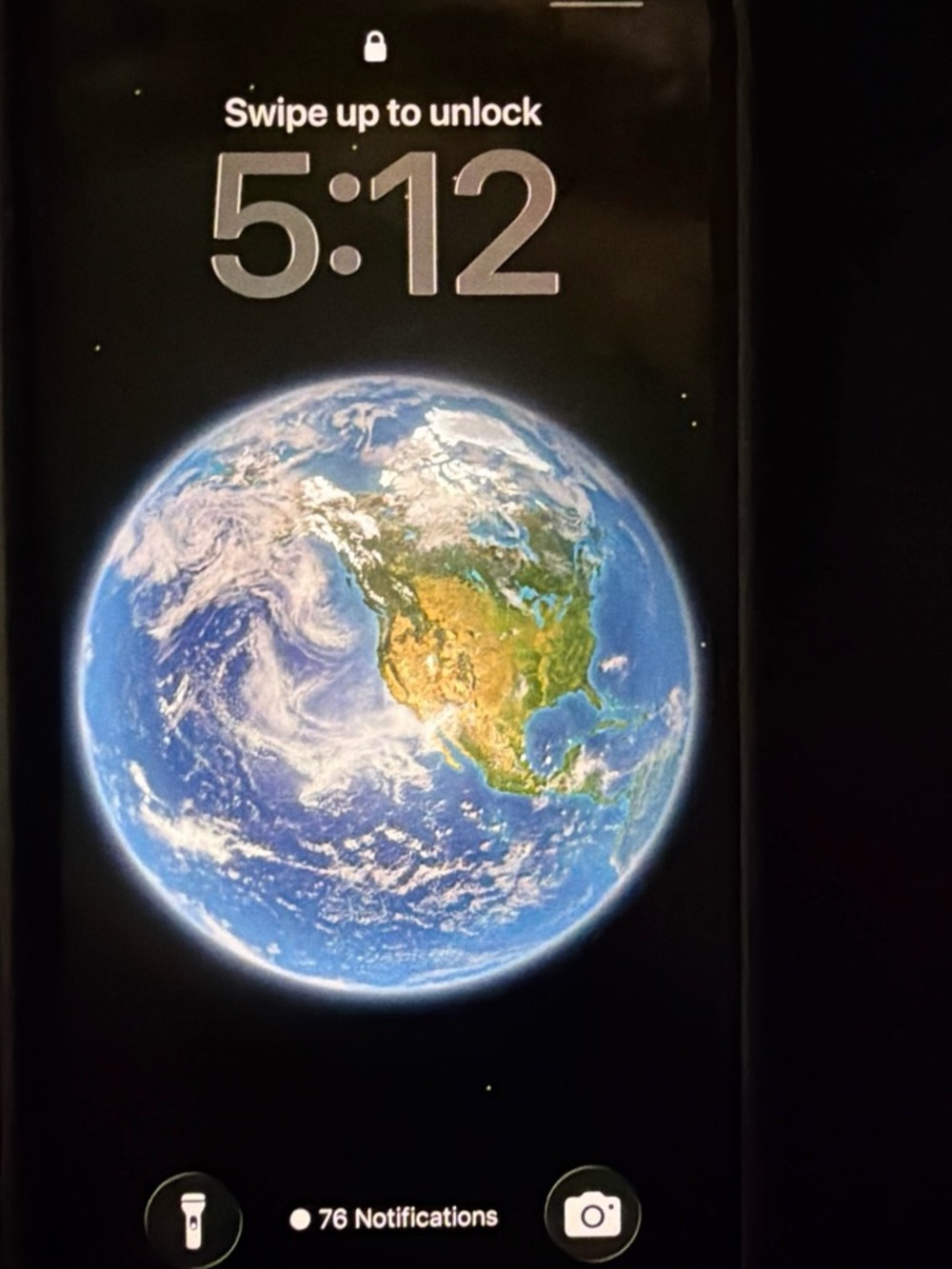 Apple iPhone Black with Blue/Green Earth Wallpaper